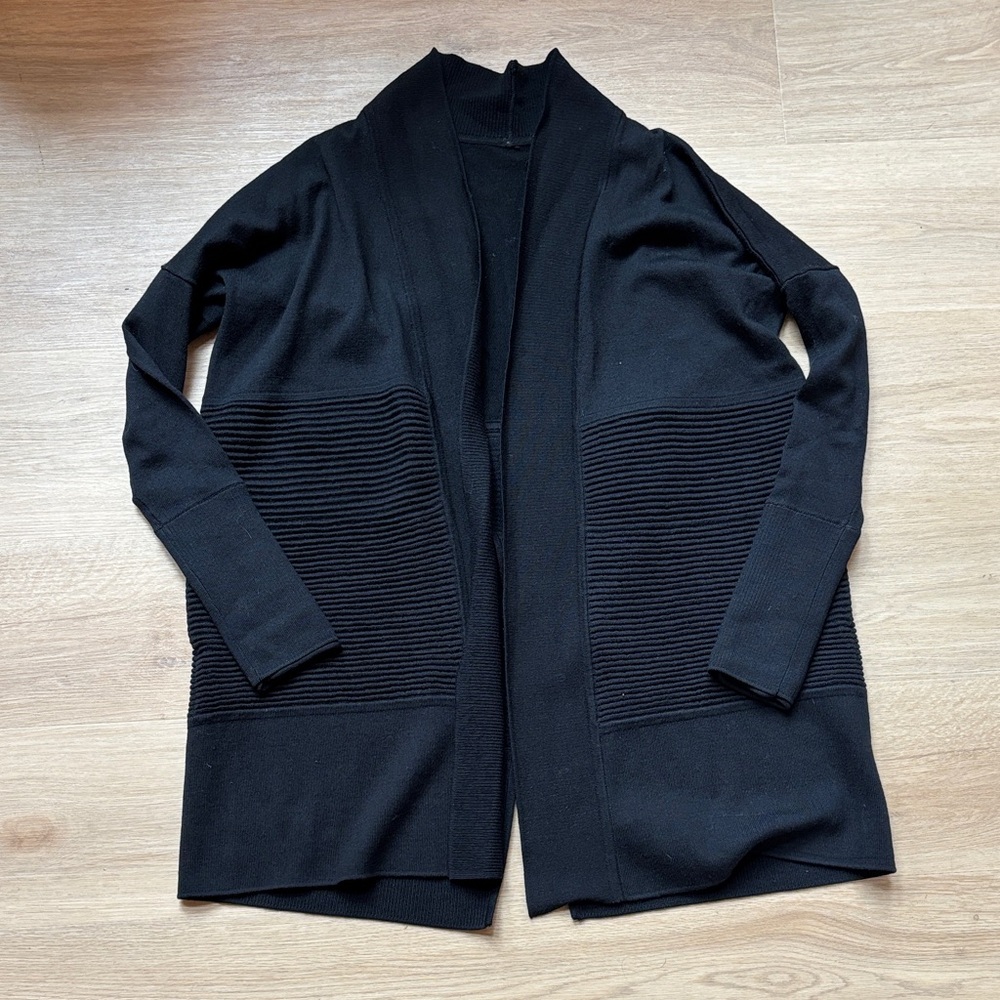 Lululemon Athletica Black Ribbed Cardigan